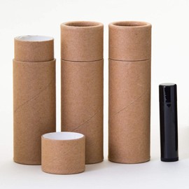 2.5 OZ Kraft Brown Paperboard Lip Balm/Salve/Cosmetic/Lotion Tubes (12)