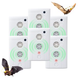 2025 Upgraded Ultrasonic Bat Repellent Devices for Attic House Porch, Adjustable Bat Fortress Exclusion Device for Indoor Use, Friendly to Human and Pet (6Pack)