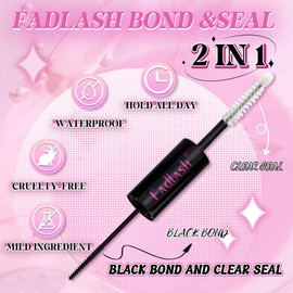 FASLASH Bond and Seal Lash Glue 12ML Lash Cluster Glue Lash Bond and Seal Waterproof Eyelash Glue for Eyelash Extensions Hold 48-72 Hours