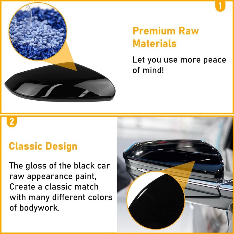 Moonlinks Compatible with 2016-2021 Honda Civic Side Mirror Cover Replacement,Glossy