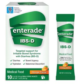 enterade IBS-D Powder Packets for IBS Relief of Symptoms from Irritable Bowel Syndrome with Diarrhea (IBS-D) - Orange, 1 Pack of 10 Single-Serving Powder Packets