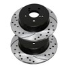 AutoShack Rear Drilled Slotted Brake Rotors Black Pair of 2