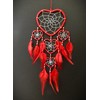Bali unbranded DREAM CATCHER HEART silver centre dreamcatcher red, blue,