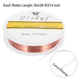 MECCANIXITY 26 Gauge Copper Wire for Jewelry Making, 1 Roll Craft Tarnish Resistant Beading Wire for Jewelry Making Supplies DIY (Red Bronze)