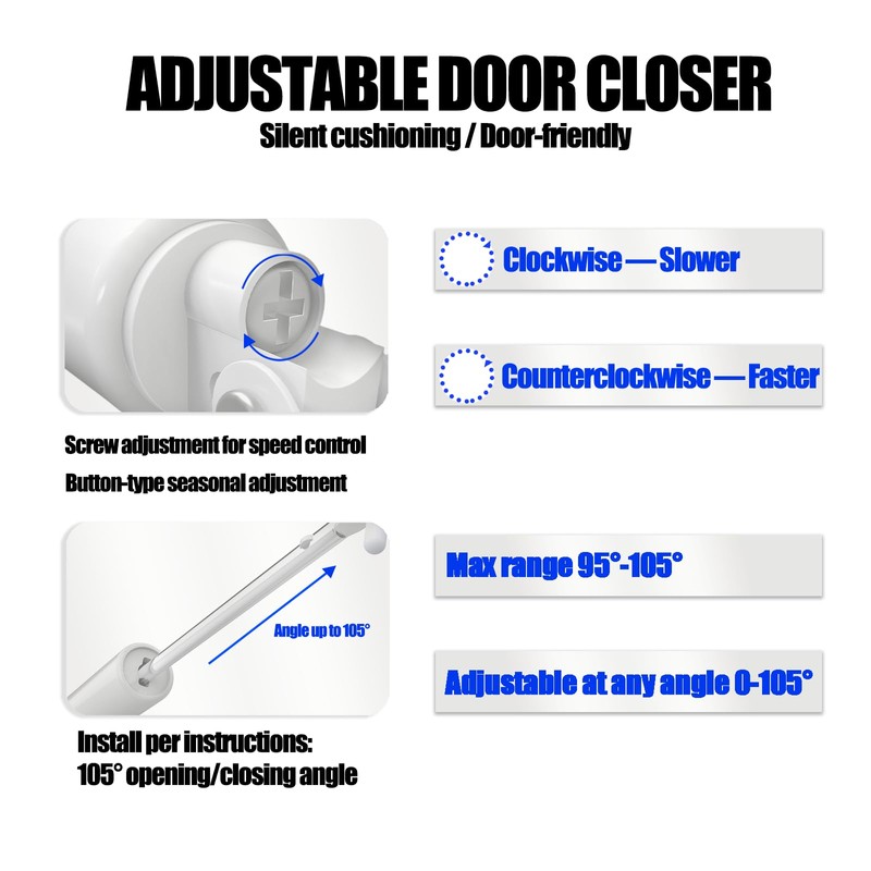 BoXtreamify Storm Door Closer&Screen Door Closer Kit, Equipped with Touch&Hold