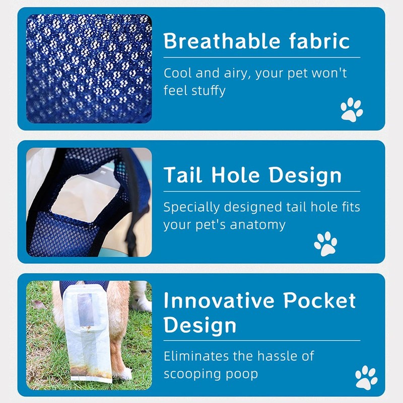MANON ROSA Wearable Waste Collection Bag for Elderly Dogs -