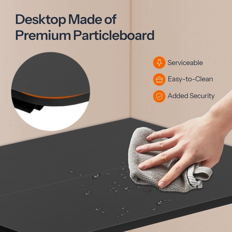 HOOBRO Folding Table, Wall Mounted Floating Desk with Iron Bracket,