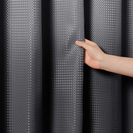 Black Shower Curtains Black and White Ombre Bath Curtains for Bathroom, Textured Fabric Shower Curtain Liner with 12 Hooks, Water Repellent, Machine Washable, 72 x 72 inch