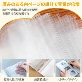 Ticket Holder, 3.5 x 8.3 inches (9 x 21 cm), 40 Pages, Holds 80 Ticket File, Ticket Case, Receipt Holder, Postcard, Vertical, Clear File Storage, Road Station, Tickets, Long Sticker, Half Tickets