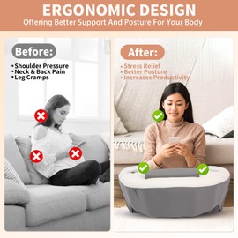 Reading Pillow with Cooling Memory Foam, ArmRest Pillow for Reading, Working and Gaming– Great for prolonged sitting and Ergonomic support for working from Bed, Floor, Sofa and Car (Grey)