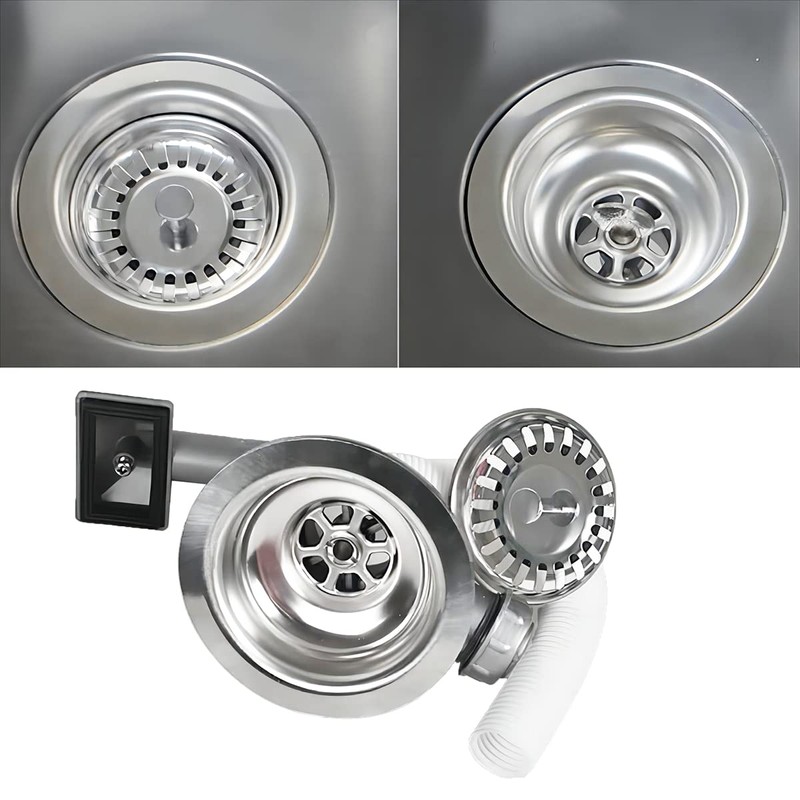 Qrity 114mm Kitchen Sink Waste Fittings 1½" Basket Strainer Waste