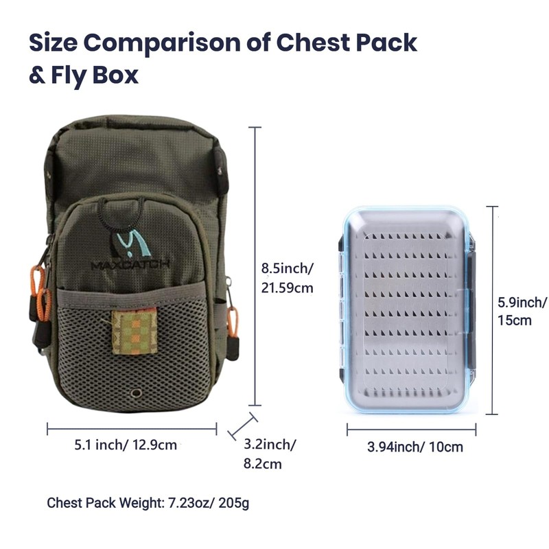 MAXIMUMCATCH Fly Fishing Chest Pack Lightweight Chest Bag (V-Combo Chest