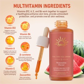 Glow Drops Natural Sunless Tanning Drops to Drink for Face & Body, Enhancing Your Natural Skin Tone, Easy to Use for All Skin Types (B, 1 PCS)