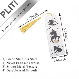 PLITI Fourth Wing Gift Dragon Rider Gift Dragon Themed Bookmark for Fourth Wing Book Lover Fantasy Reader Gift (Fourth Dragon bookmarkCA)