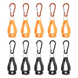 TLPCRKI 10 PCS Glove Clips for work Glove Holders, Glove Holder Clip Work Safety Clip, Glove Grabber Glove Keeper Belt Glasses Helmets Hanger Clamp Catcher(5PCS Black, 5PCS Orange)