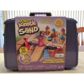 SPIN MASTER KINETIC FOLDING SAND BOX 3 LBS SAND WITH TOOLS AND TOY MOLDS--NEW