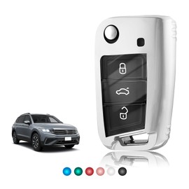 TOOMUME Key Case TPU Glossy Transparent Car Key Cover Fits VW Volkswagen Golf 7 Tiguan T-ROC T-Cross Polo Seat Ateca Ibiza Leon Skoda Octavia Fabia Kamiq