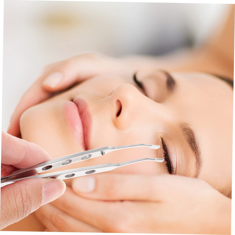 Gatuida Stainless Steel Eyelid Forceps Meibomian Gland Expressor Tweezers for