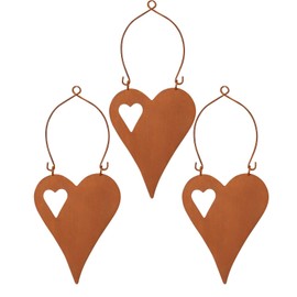 Storm's Gartenzaubereien Decorative Heart in Rust Look for Labelling, Set of 3