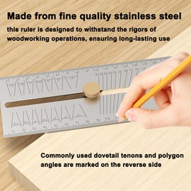 Woodworking Scriber Multi-functional Protractor Adjustable BevelAngle Gauge Stainless Steel Angle Ruler Slope Gauge Carpentry Accessory