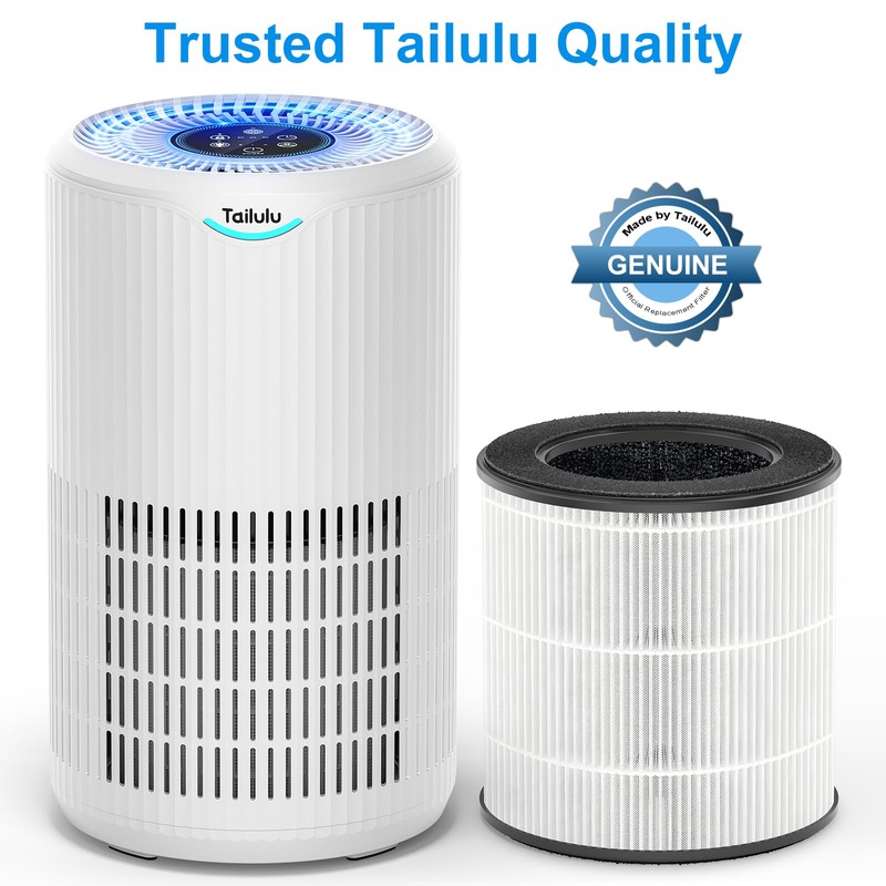 Tailulu 2 Packs D09 Air Purifier Replacement Filter, 3-in-1 True