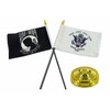 Coast Guard w/POW MIA Prisoner of War Flag 4"x6" Desk