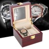 2 Grids Wooden Watch Holder Wristwatch Display Case Jewelry Gift