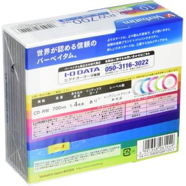 Verbatim Japan SW80QM10V1 Recording CD-RW 700MB 10 Disc Two-Tone Disc 1-4x Speed