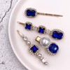 4 piezas clásico zafiro azul perla oro Bobby Pin decorativo