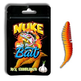 Nuke Bait - Trout / Perch Bait - Twister with Aroma - Pack of 5 - The Original - Bass Bait, Rubber Bait with Attractant, Fishing Lure, Predator Fish (Garlic, Orange, 4 cm)
