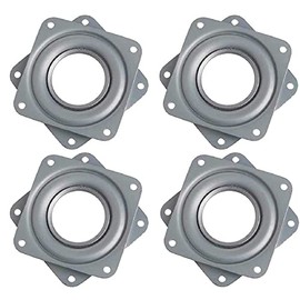 Gamrong Turntable 4 Pieces Square Swivel Plate Ball Bearing Turntable 3 Inch 360 Degree Rotating Plate Rotating Lazy Susan Square for TV Rack Dining Table Kitchen Display Shelf