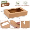 Moretoes 32pcs Cookie Boxes with Window, 12x8x2.5 Inches Brown Bakery