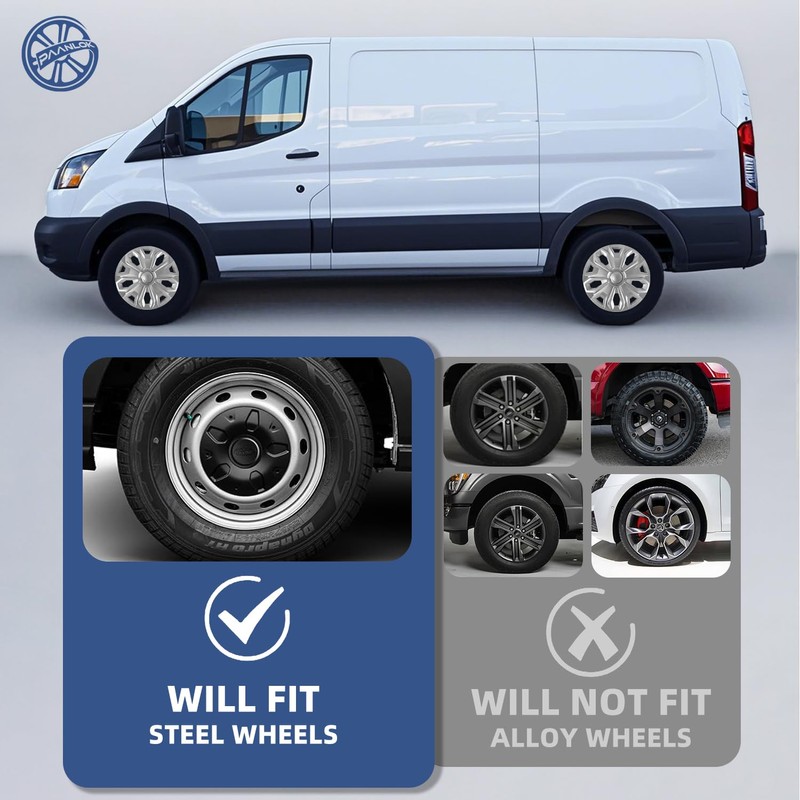 Paanlok Commercial-Grade Wheel Covers for Ford Transit T150/T250/T350/T350HD 2015-2025 |