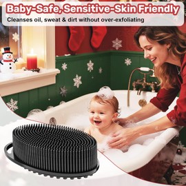 Silicone Body Scrubber - Perfect Christmas Stocking Stuffers for Men, Women, Kids & Teens| Bulk Stocking Stuffers Gift Idea, Exfoliating Bath Brush, Fun Stocking Stuffers Candy Alternative 2025