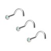 PIERCINGLINE Set of 3 Titanium Nose Piercing Spiral 2 mm