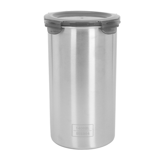 Storage Canister 1400ml Food Storage Container Stainless Steel Airtight Transparent