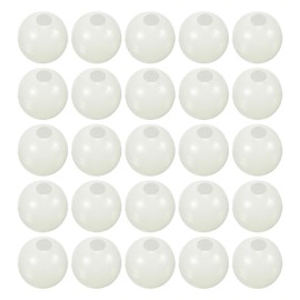 M METERXITY 200 Pcs Glow Fishing Beads - Plastic Luminous Round Bait Egg Lure Rigs Apply to Outdoor Tackle Tool (5mm, White)