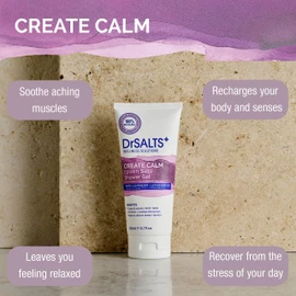 DrSALTS+ Calming Therapy Shower Gel with Epsom Salts, Lavender and Lemongrass Essential Oils, 200 ml