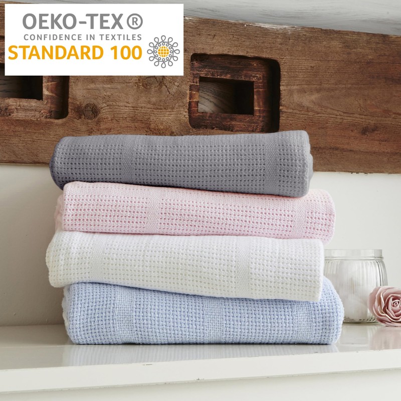 Clair de Lune Soft Cotton Cellular Baby Pram Blanket 90