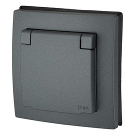 Flush-Mounted Socket IP44, All-in-One, Series ET-1 Anthracite