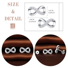 MicLee Fashionable Infinity Sign Infinity Stud Earrings 925 Sterling Silver Cubic Zirconia Women's Earrings with Gift Bag, Super Christmas Gift, Silver Cubic Zirconia, Cubic Zirconia