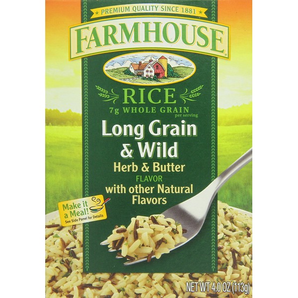 Farmhouse Long Grain Wild Rice, Herb and Butter, 4 Ounce (Pack of 12)