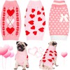 Sanwuta 3 Pieces Valentine's Day Dog Sweaters Sets Red Pink