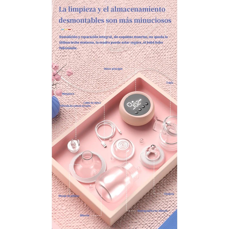 Extractor De Leche Eléctrico Recargable 2 Modos Y 9 Niveles