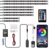 Motorcycle LED Underglow Kit, icicar 8 Pcs APP/RF Control Multicolor