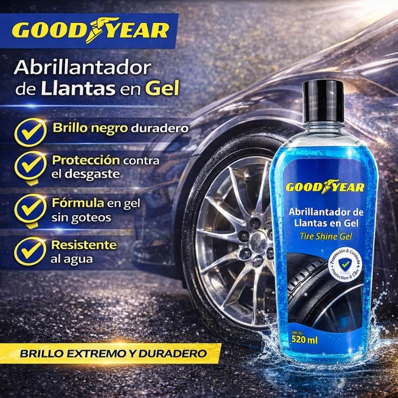 Abrillantador De Llantas En Gel Goodyear 520ml Super Brillo Color