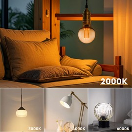 Harwez Globe Edison LED Light Bulb, Vintage Decorative Dimmable Bulb, Small Round Glass Cover, 3.5W Low Lumen Eye-Caring Soft Dim Lighting for Mood(Not Daylight White), E26 Medium Base, Amber RN G80