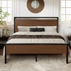 Allewie Full Size Platform Bed Frame with Wooden Headboard and