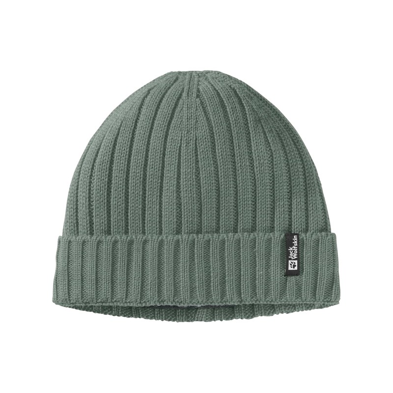 Jack Wolfskin Rib Knit Beanie Hat, Hedge Green, Standard Size