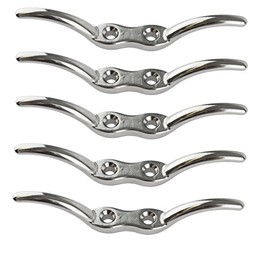 AB Tools Rope Cleat 4-1/2" Stainless Steel Marine Grade 5 PACK 316 Boat Washing Line DK78